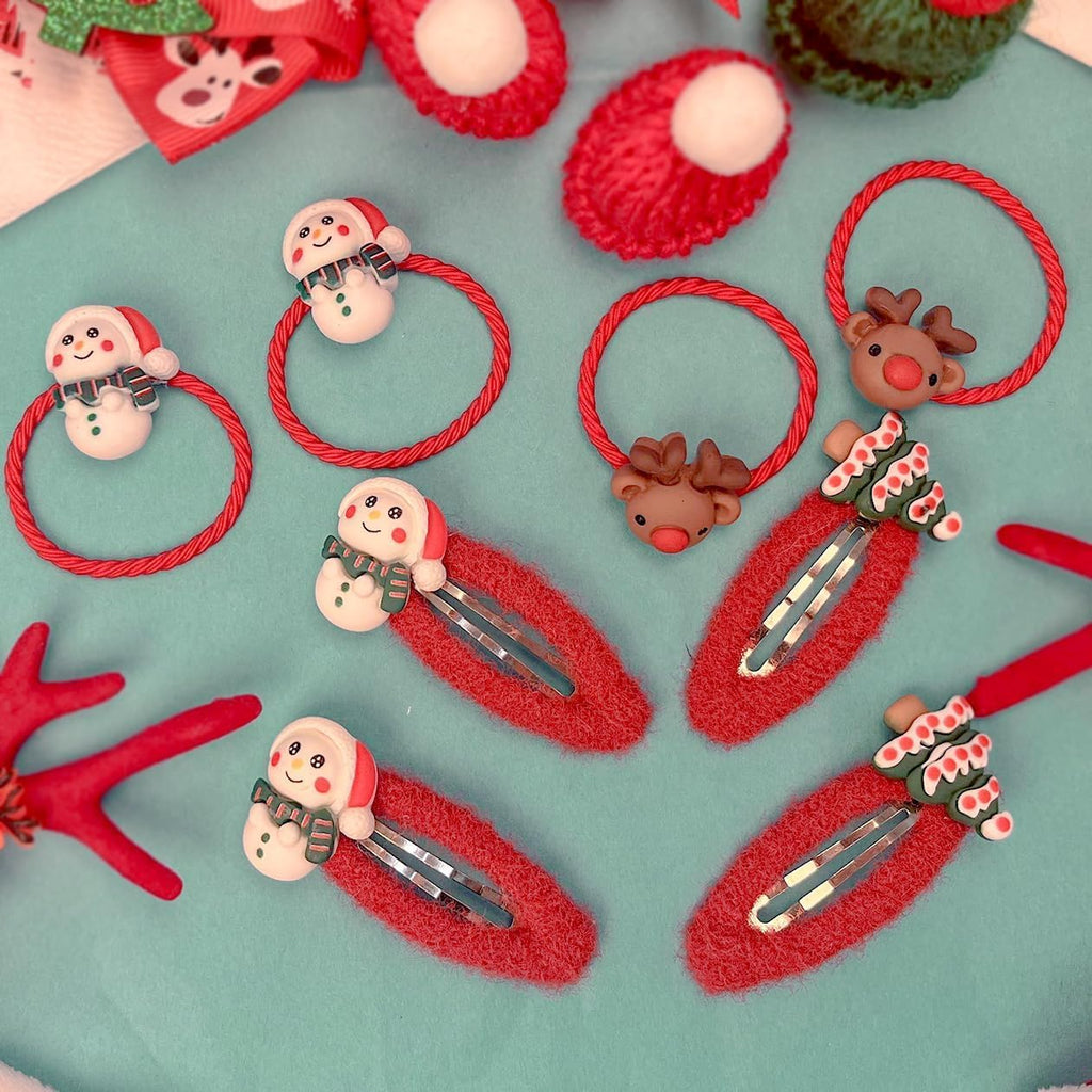 4 Pairs Christmas Hair Accessories, Clips & Scrunchies