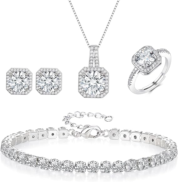 Sophisticated Cubic Zirconia Teardrop Jewelry Set
