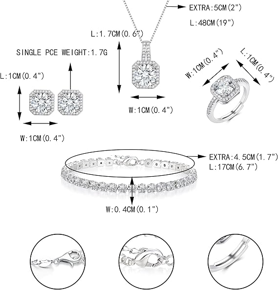 Sophisticated Cubic Zirconia Teardrop Jewelry Set