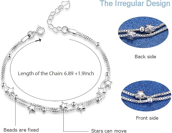 The Constellation Bracelet: Delicate Sterling Silver & Star Charms