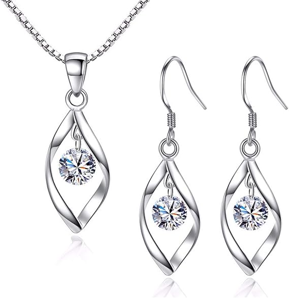 Timeless 925 Sterling Silver & Cubic Zirconia Jewelry Set
