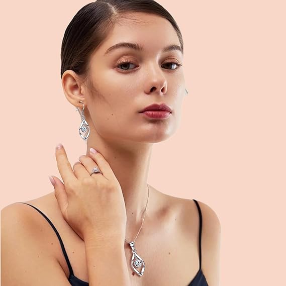 Timeless 925 Sterling Silver & Cubic Zirconia Jewelry Set